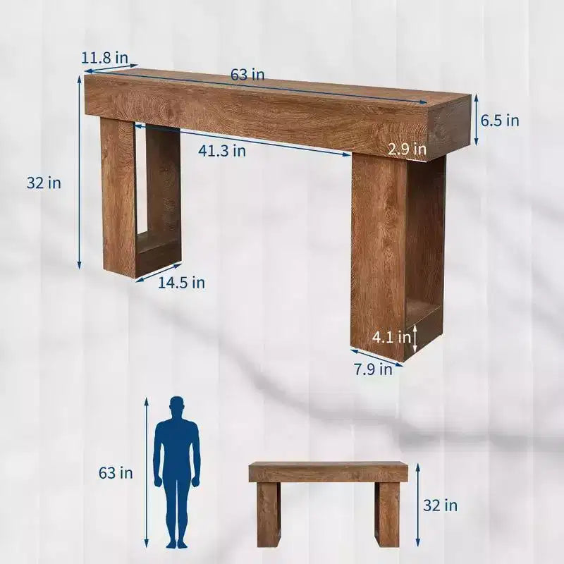 63 Table console, table d'entrée étroite de style fermier, longue table de canapé, tables consoles pour entrée