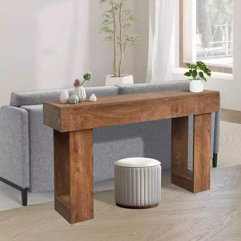 63 Table console, table d'entrée étroite de style fermier, longue table de canapé, tables consoles pour entrée