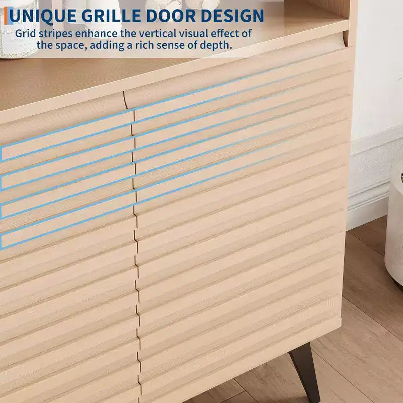 Gustowave Recessed Storage Cabinet, Sideboard With Storage And Adjustable Shelves