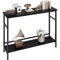 Acekool 2-Tier Entryway Console Table with Adjustable Shelf, 39 Modern Sofa Table for Living Room, Hallway, Bedroom - Black
