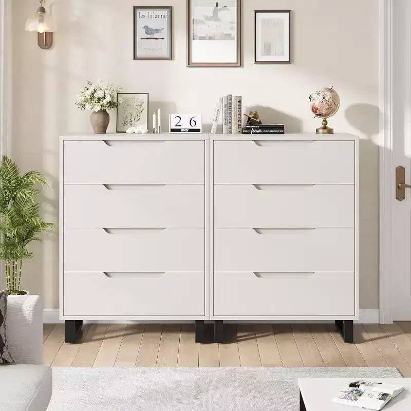 4 Dresser for Bedroom, 41.5 Tall Dresser, Freestanding Vertical Drawer Cabinet, Wooden Closet Storage Chest for Living Room, Hallway