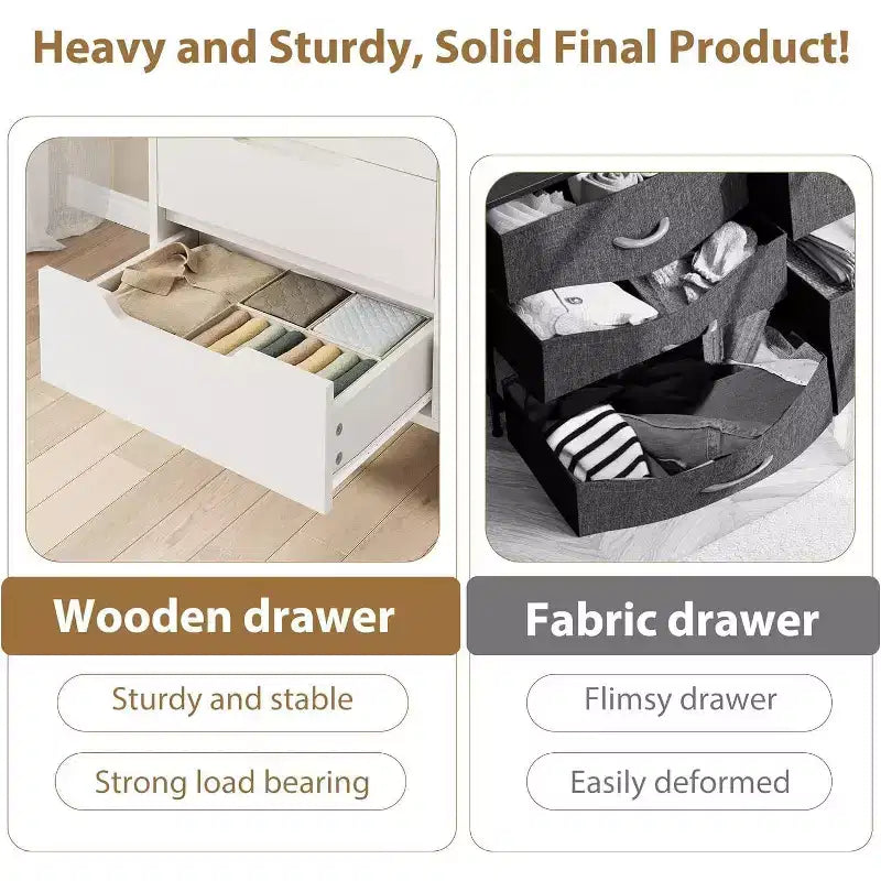 4 Dresser for Bedroom, 41.5 Tall Dresser, Freestanding Vertical Drawer Cabinet, Wooden Closet Storage Chest for Living Room, Hallway