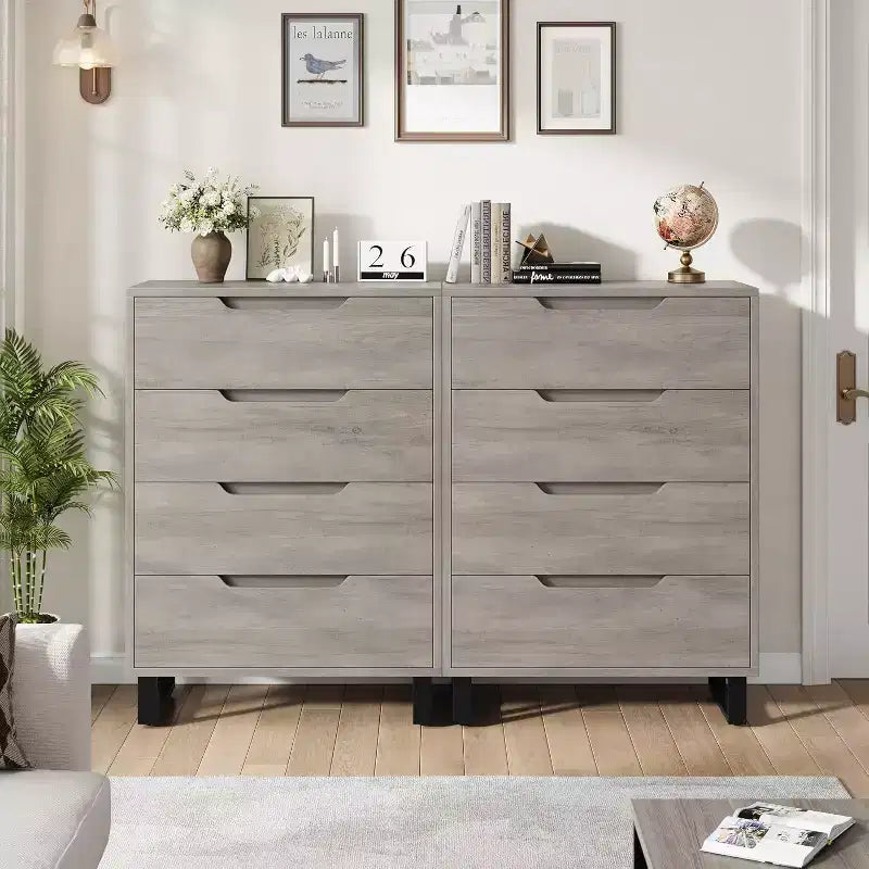4 Dresser for Bedroom, 41.5 Tall Dresser, Freestanding Vertical Drawer Cabinet, Wooden Closet Storage Chest for Living Room, Hallway