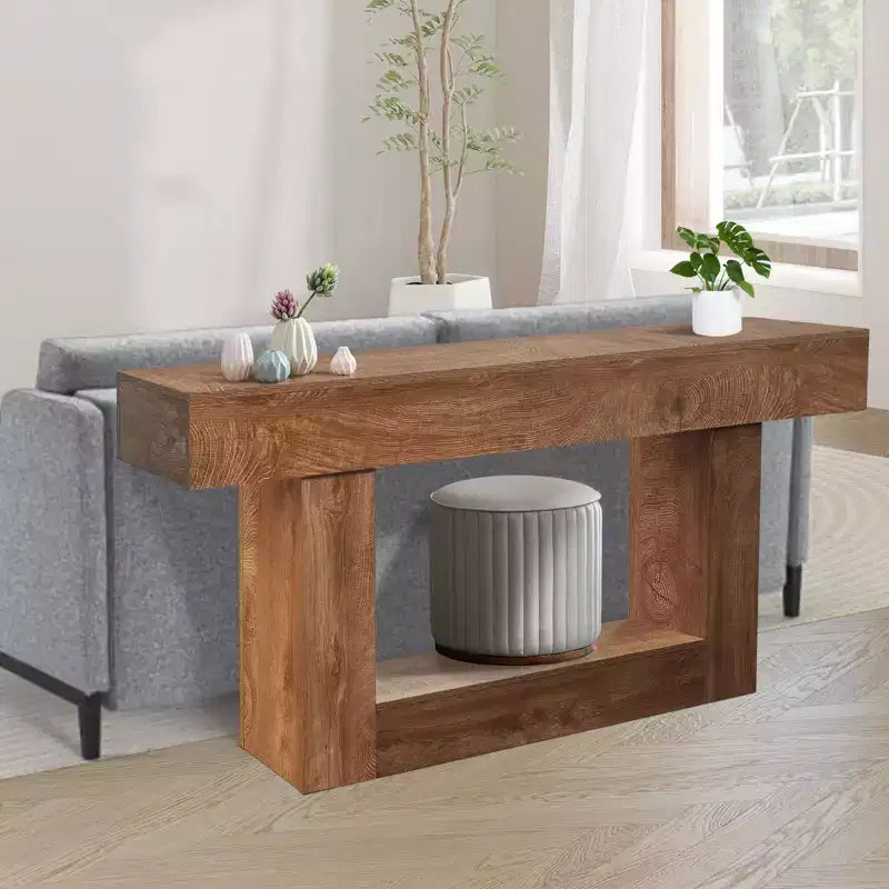 63 Console Table for Entryway, Narrow Sofa Table Behind Couch, Entryway Table Foyer Hallway Table, Wooden Console Sofa Table for Entrance