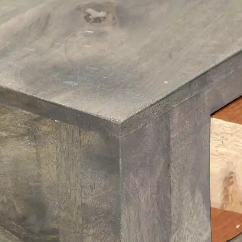 vidaXL Table Console Grise 86 x 30 x 76 cm Bois de Mangue Massif