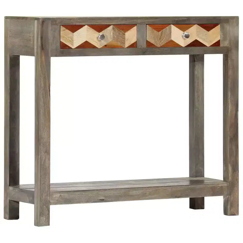 vidaXL Table Console Grise 86 x 30 x 76 cm Bois de Mangue Massif