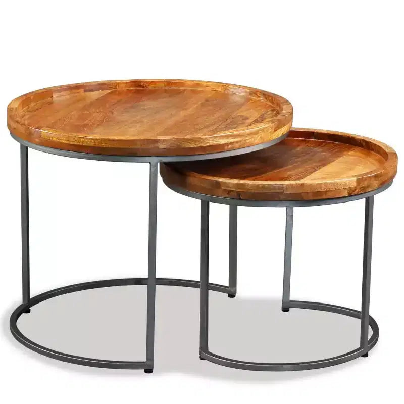 vidaXL Tables d'appoint 2 pcs Bois de manguier massif