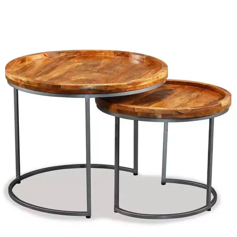 vidaXL Tables d'appoint 2 pcs Bois de manguier massif