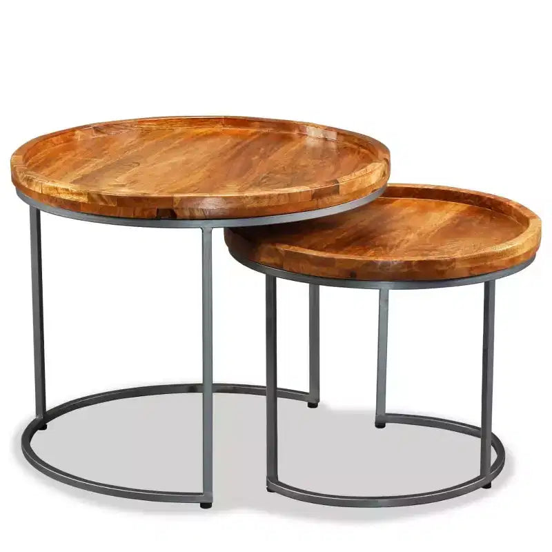 vidaXL Tables d'appoint 2 pcs Bois de manguier massif