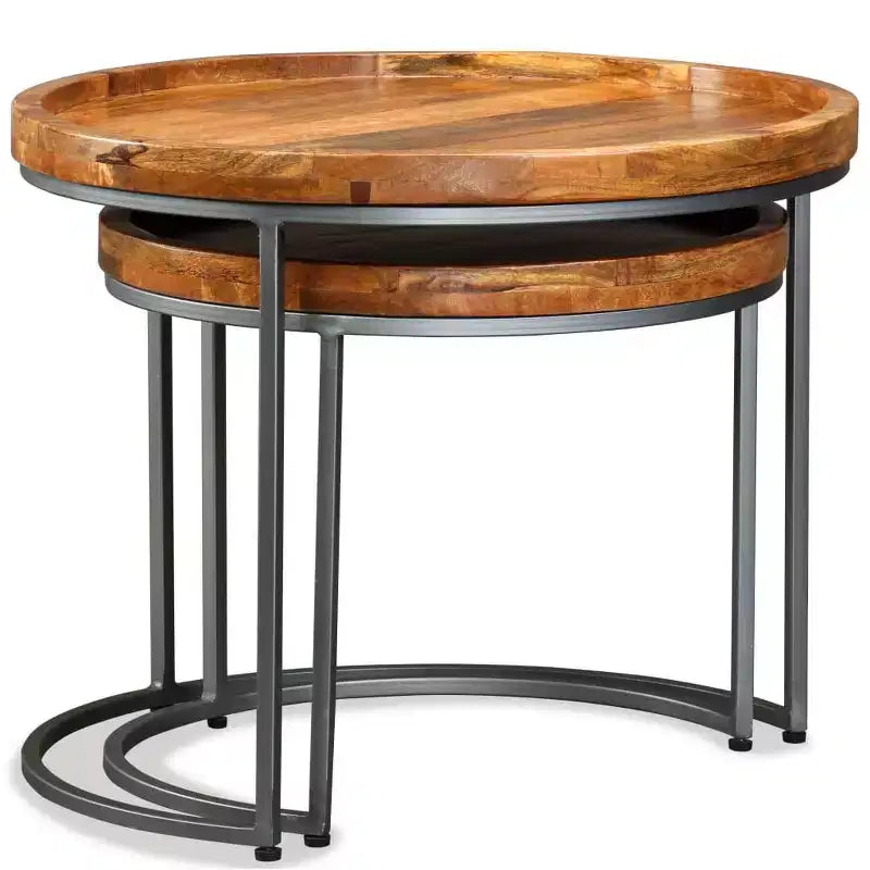 vidaXL Tables d'appoint 2 pcs Bois de manguier massif