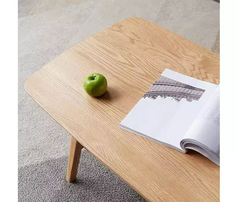 Table Basse CuisinSmart, Table Basse en Bois avec Étagère de Rangement, Table d'Appoint Rectangulaire au Design Moderne et Minimaliste, Pieds en Bois