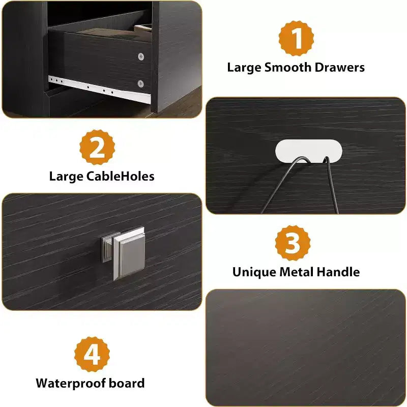 70in TV Stand for TVs up to 80, Modern Entertainment Center with Storage Drawer, Shelves, TV Console Media Cabinet for Living Room, Bedroom, Black