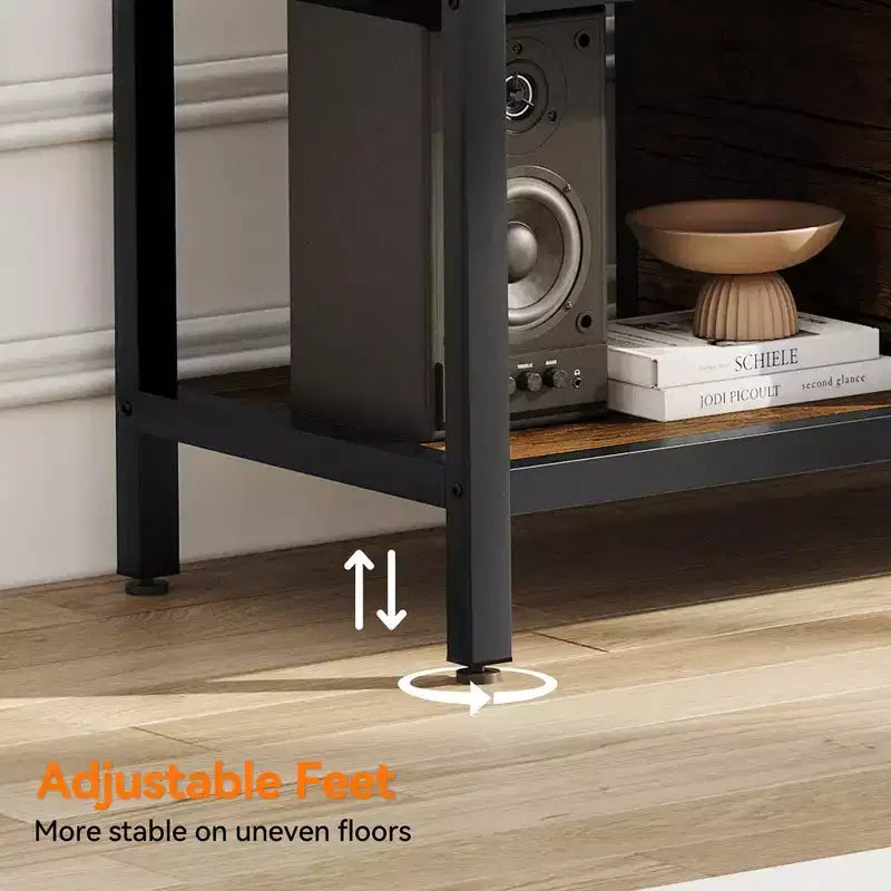 GustoWave Industrial TV Stand for TV up to 65 inch, 58 TV Cabinet with 2 Storage Cabinets, Entertainment Center TV Console Table