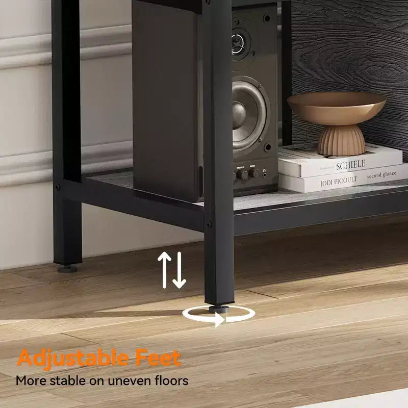 GustoWave Industrial TV Stand for TV up to 65 inch, 58 TV Cabinet with 2 Storage Cabinets, Entertainment Center TV Console Table