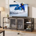 63 Industrial Farmhouse TV Stand for 75 Inch TVs, Weight Capacity 500LB, Media Console with Double Mesh Doors, Storage Cabinet for Living Room