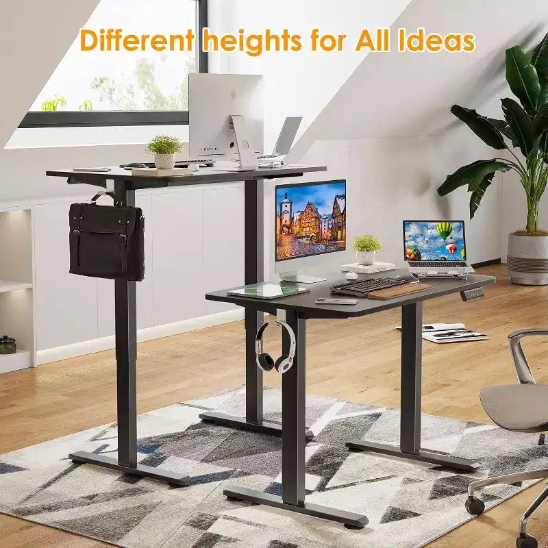PexFix 40 x 24 Electric Standing Desk Walnut Desktop Height Adjustable Computer Desk Stand up Home Office Desk with Splice Board