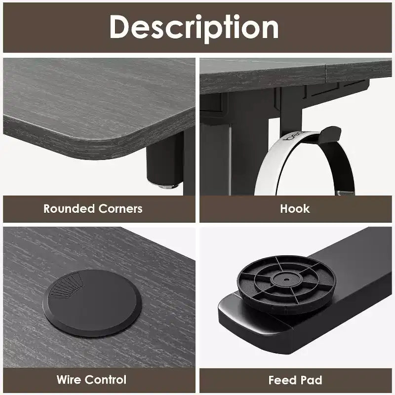 PexFix 40 x 24 Electric Standing Desk Walnut Desktop Height Adjustable Computer Desk Stand up Home Office Desk with Splice Board