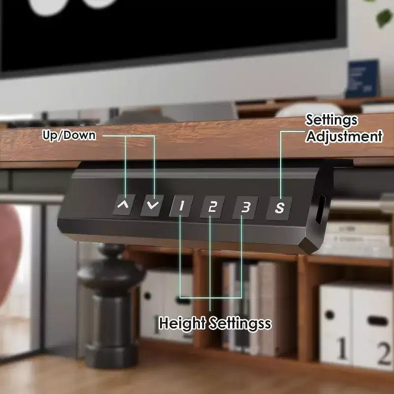 PexFix 40 x 24 Electric Standing Desk Brown Desktop Height Adjustable Computer Desk Stand up Home Office Desk with Splice Board