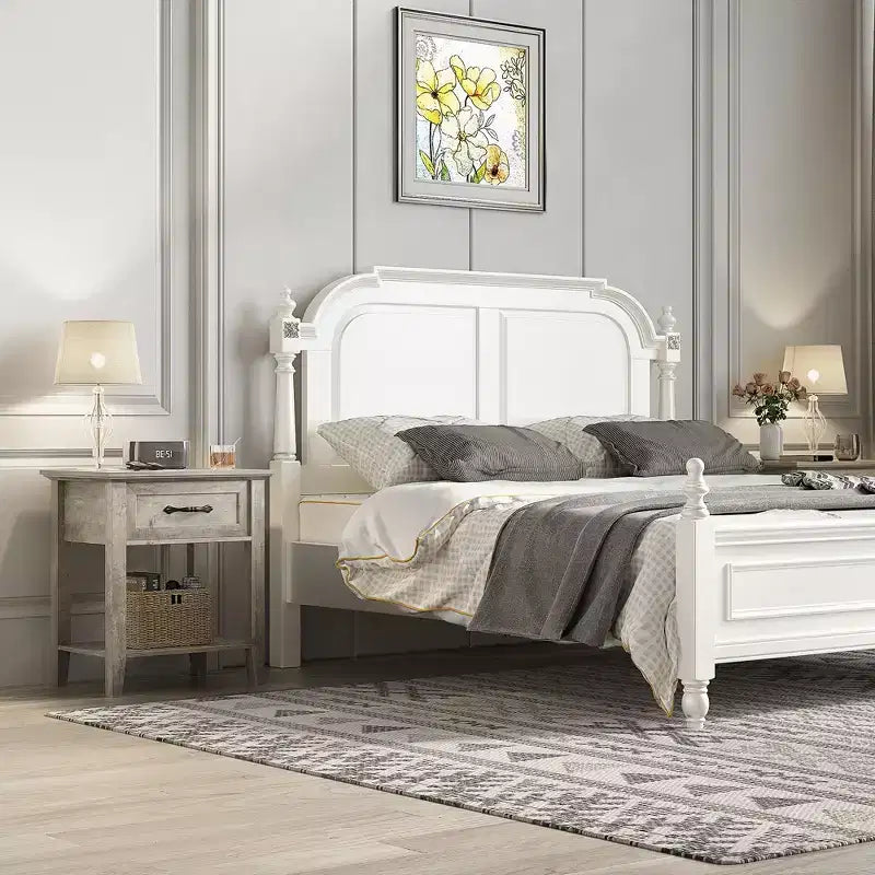 Set of 2 Nightstands, End Side Tables Living Room with Drawer, Industrial Design, Night Stands with Shelf, Bedside Tables for Bedroom, Dorm, Grey
