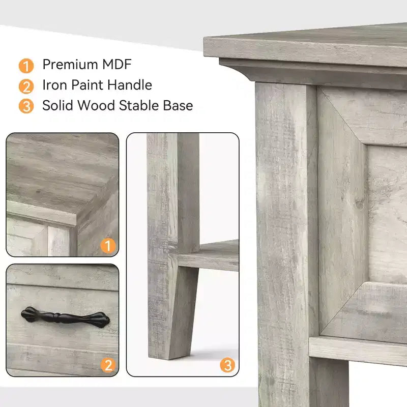 Set of 2 Nightstands, End Side Tables Living Room with Drawer, Industrial Design, Night Stands with Shelf, Bedside Tables for Bedroom, Dorm, Grey