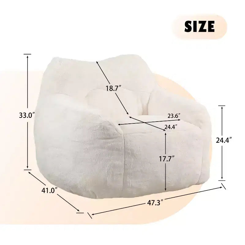 MAYEERTY Bean Bag Sofa Chair with Armrests High Density Foam Lazy Comfortable for Adults Living Room Bedroom Reading Nook
