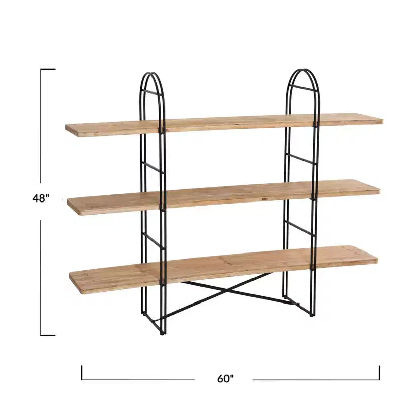 Eitri Wood and Metal Adjustable Shelving Unit