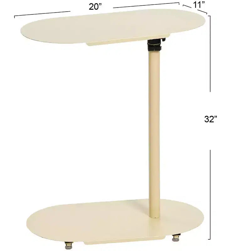 Table d'appoint moderne réglable en forme de C pour l'accessibilité