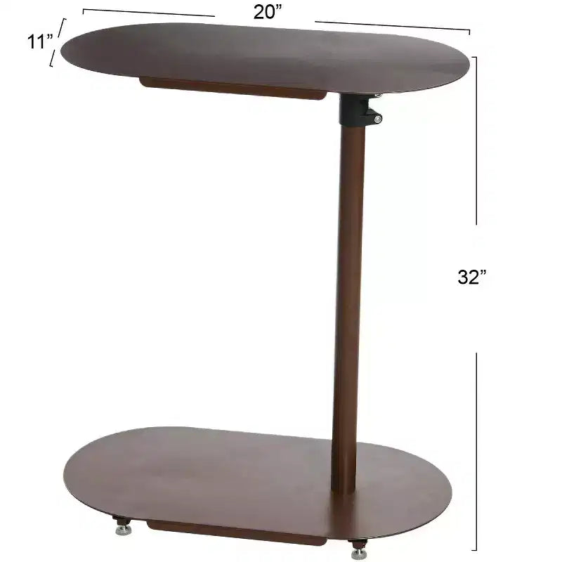 Table d'appoint moderne réglable en forme de C pour l'accessibilité