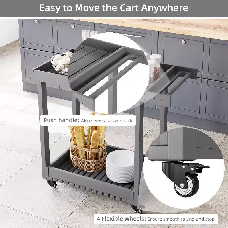 GustoWave Multifunctional Service Rolling Utility Cart for Home, Office, Bar