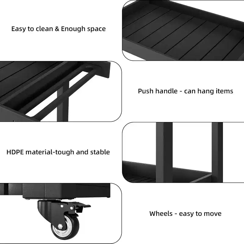 GustoWave Multifunctional Service Rolling Utility Cart for Home, Office, Bar
