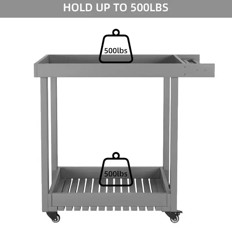 GustoWave Multifunctional Service Rolling Utility Cart for Home, Office, Bar