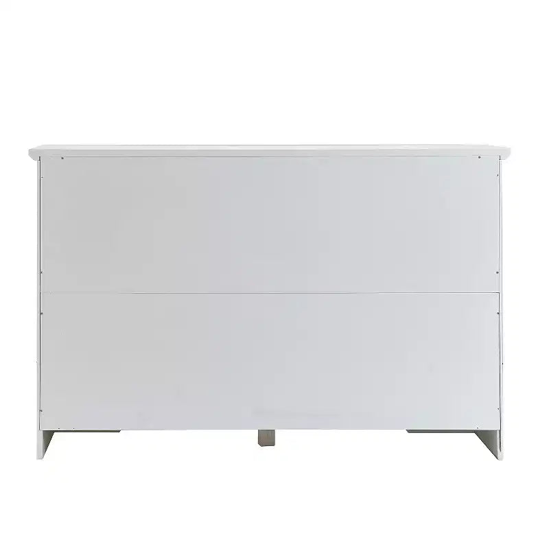 GDFStudio Pearson Modern 51 Wood and Glass Sideboard with Drawer and Adjustable Shelves