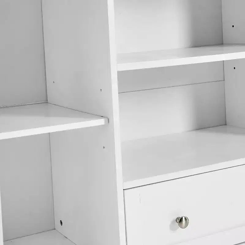 GDFStudio Pearson Modern 51 Wood and Glass Sideboard with Drawer and Adjustable Shelves