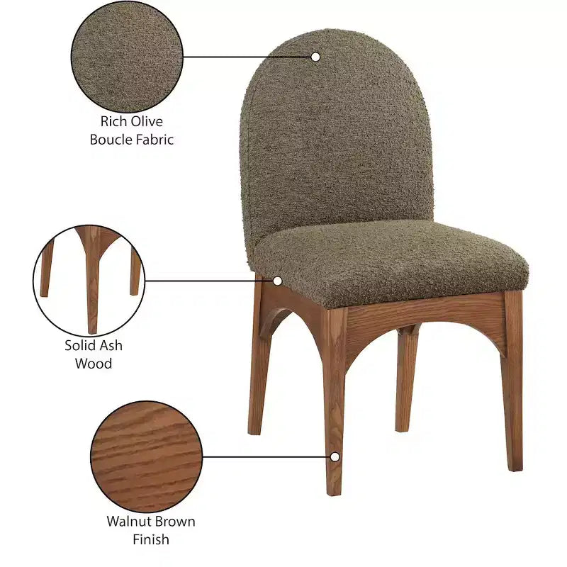 Meridian Furniture,Waldorf Boucle Fabric Dining Chair