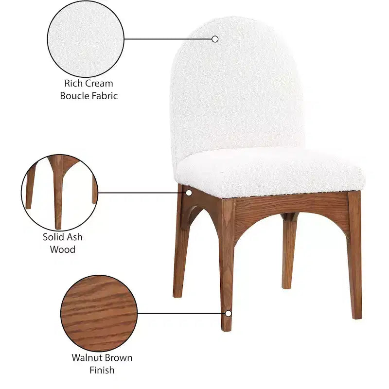 Meridian Furniture,Waldorf Boucle Fabric Dining Chair