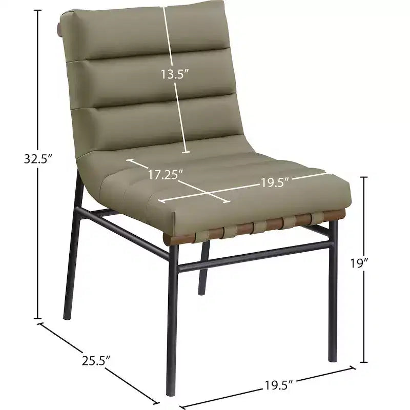 Meridian Furniture,Burke Vegan Leather Dining Chair, Set of 2