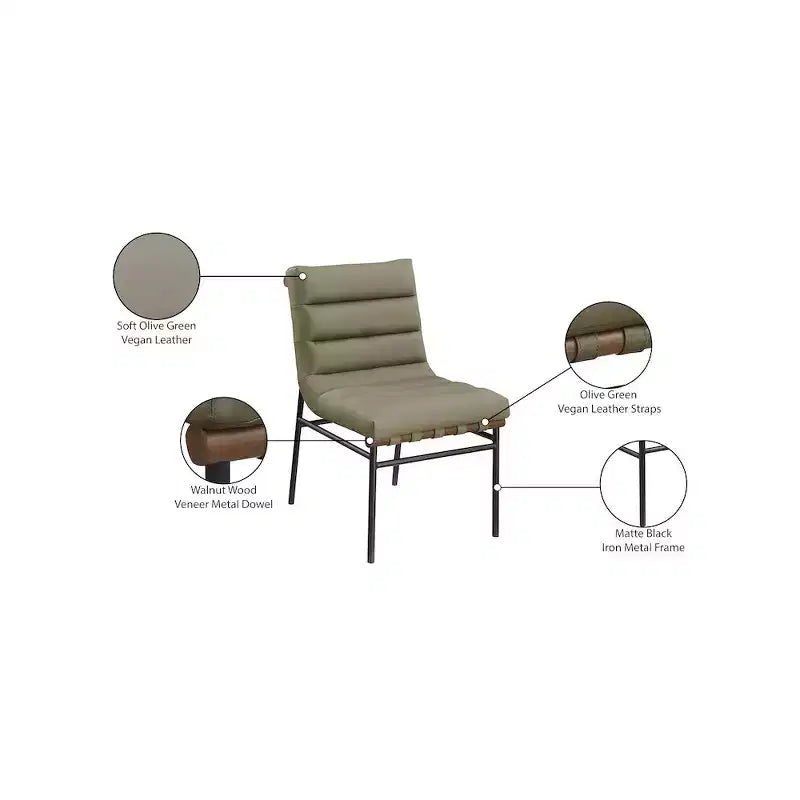 Meridian Furniture,Burke Vegan Leather Dining Chair, Set of 2