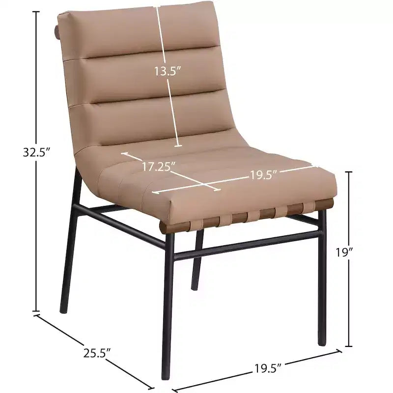 Meridian Furniture,Burke Vegan Leather Dining Chair, Set of 2
