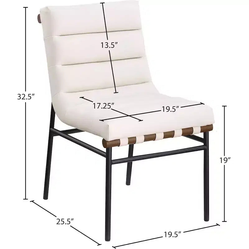 Meridian Furniture,Burke Vegan Leather Dining Chair, Set of 2