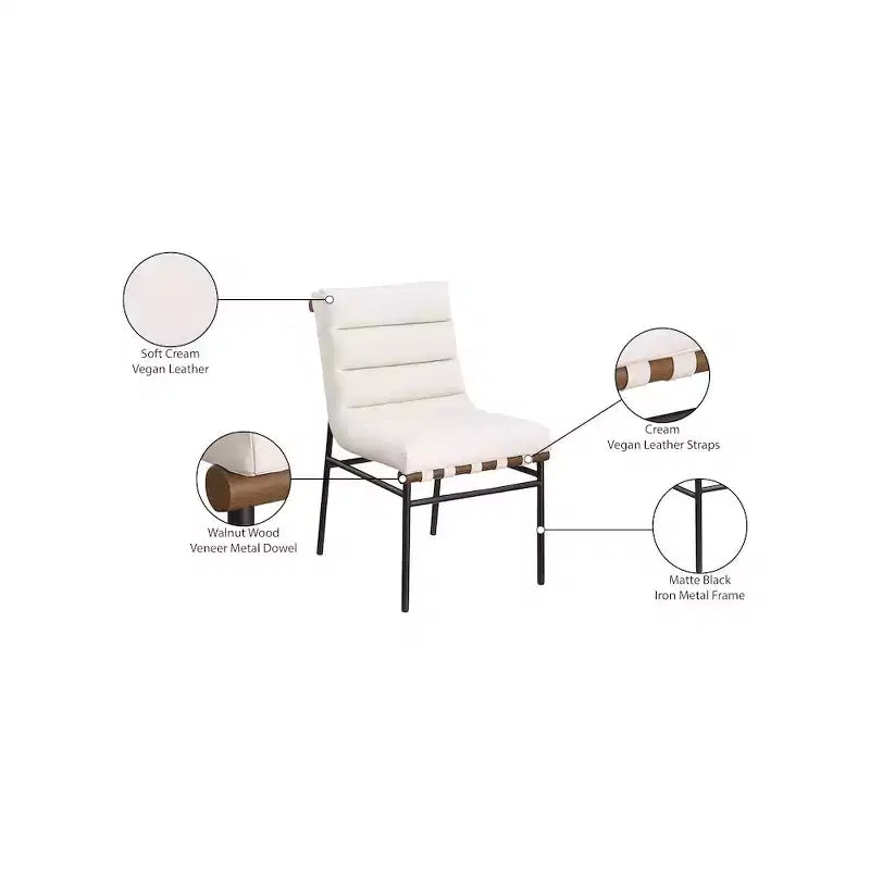 Meridian Furniture,Burke Vegan Leather Dining Chair, Set of 2