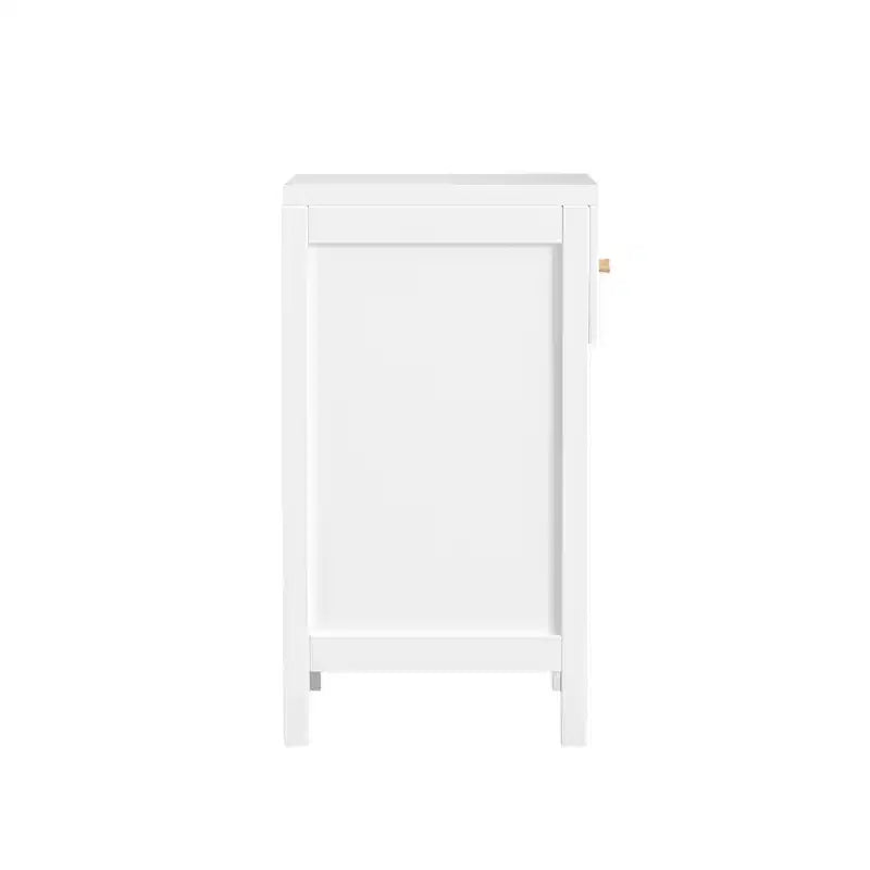 Table de chevet moderne blanche avec tiroir et étagère ouverte, Table de chevet à bord festonné pour chambre à coucher