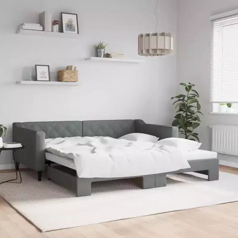 vidaXL Daybed with Trundle - Dark Gray