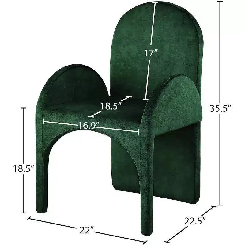 Meridian Furniture,Summer Velvet Dining Arm Chair, Set of 2