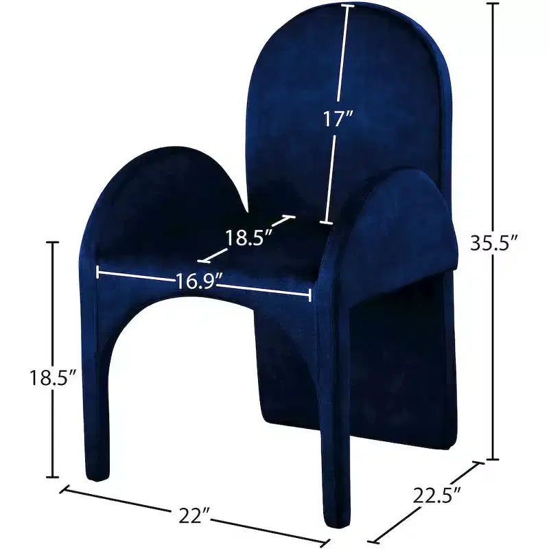 Meridian Furniture,Summer Velvet Dining Arm Chair, Set of 2