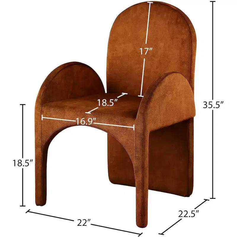 Meridian Furniture,Summer Velvet Dining Arm Chair, Set of 2