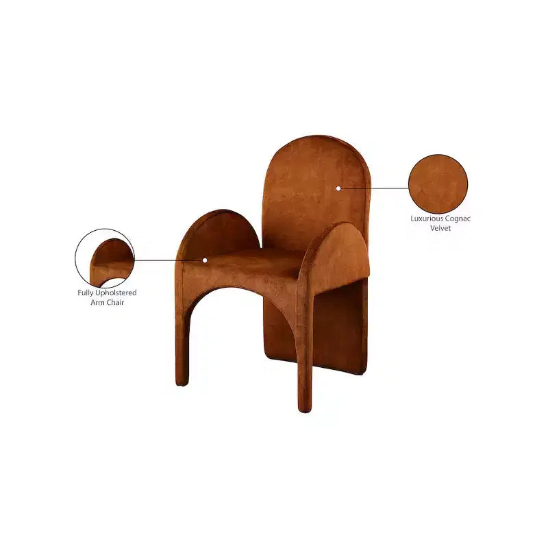 Meridian Furniture,Summer Velvet Dining Arm Chair, Set of 2