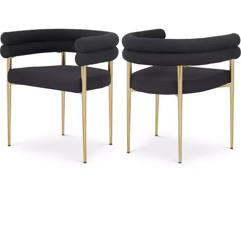 Meridian Furniture,Brielle Boucle Fabric Dining Chair, Set of 2