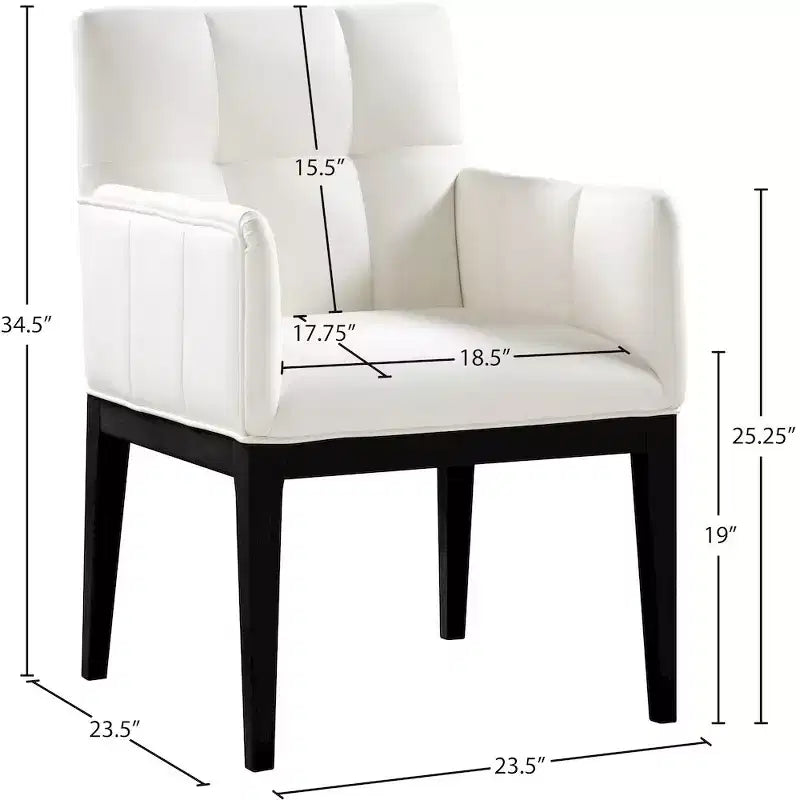 Meridian Furniture, Chaise de salle à manger Adrian en similicuir (lot de 2)