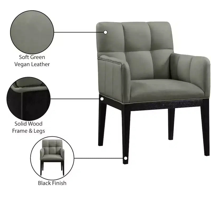 Meridian Furniture, Chaise de salle à manger Adrian en similicuir (lot de 2)
