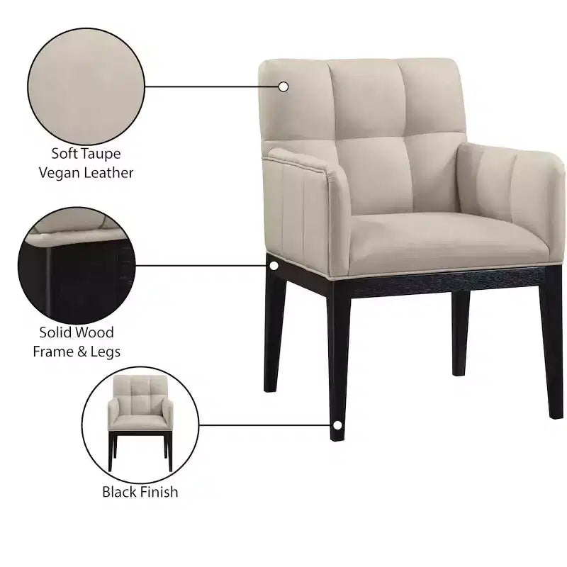 Meridian Furniture, Chaise de salle à manger Adrian en similicuir (lot de 2)